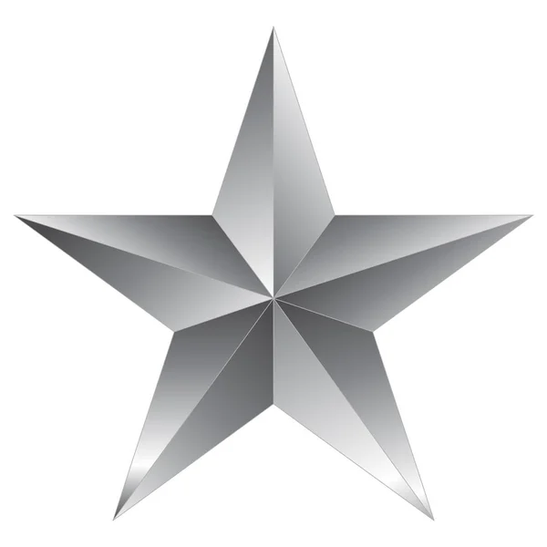 Stella di Natale argento - stella a 5 punti - isolato su bianco — Vettoriale Stock