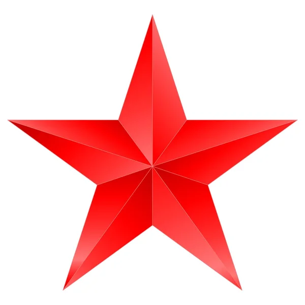 Vánoční hvězda červená - bod 5 star - izolované na bílém — Stockový vektor