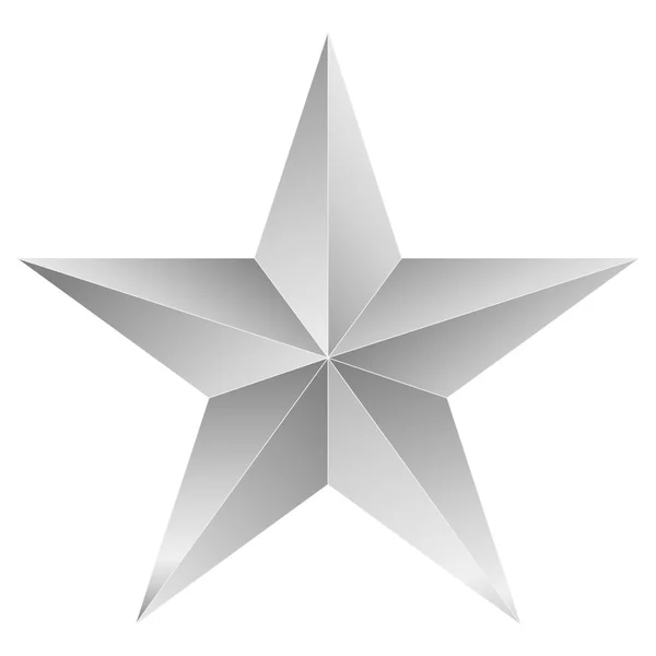 Karácsonyi csillag fehér - 5 ágú csillag - elszigetelt fehér — Stock Vector