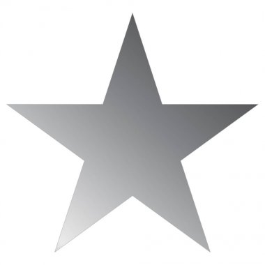 Noel yıldız metal üzerinde beyaz izole - basit 5 köşeli yıldız-