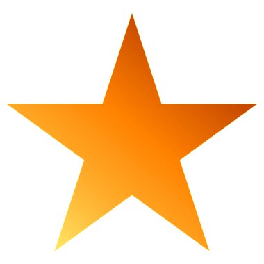 Noel Yıldız turuncu beyaz izole - basit 5 köşeli yıldız-