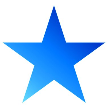 Noel yıldız mavi üzerine beyaz izole - basit 5 köşeli yıldız-