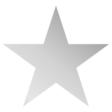 Noel yıldızı beyaz beyaz izole - basit 5 köşeli yıldız-