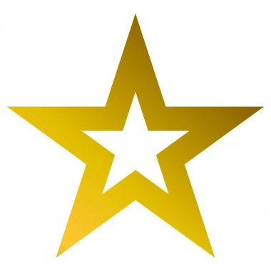 Whit üzerinde izole Noel yıldızı altın - Seviyelendirilmiş 5 köşeli yıldız-