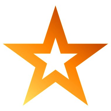 Noel Yıldız turuncu - Seviyelendirilmiş 5 köşeli yıldız - Whit üzerinde izole