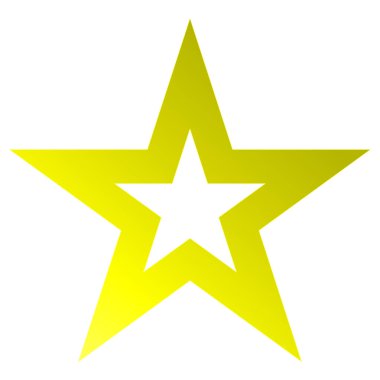 Noel yıldız sarı - Seviyelendirilmiş 5 köşeli yıldız - Whit üzerinde izole