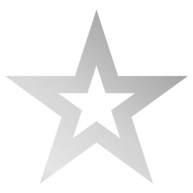 Noel yıldızı beyaz beyaz izole - Seviyelendirilmiş 5 köşeli yıldız-