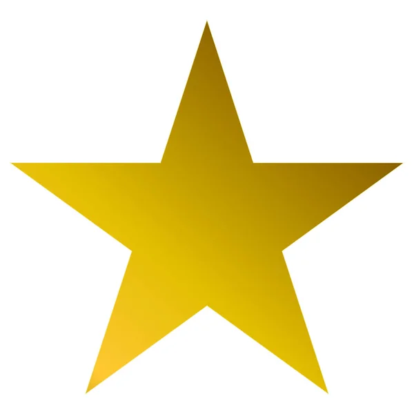 Étoile de Noël dorée - simple étoile à 5 points - isolée sur blanc — Image vectorielle