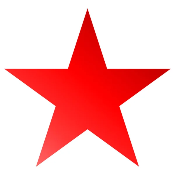 Boże Narodzenie gwiazda - prosty punkt 5 star - czerwony na białym tle — Wektor stockowy