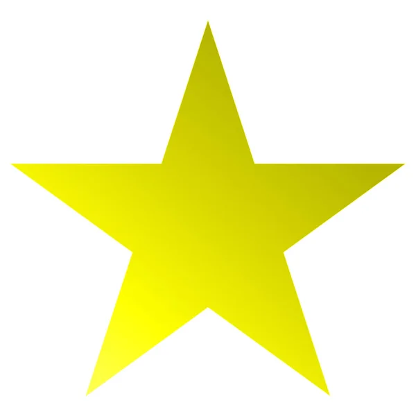 Boże Narodzenie gwiazda żółty - prosty punkt 5 star - na białym tle — Wektor stockowy