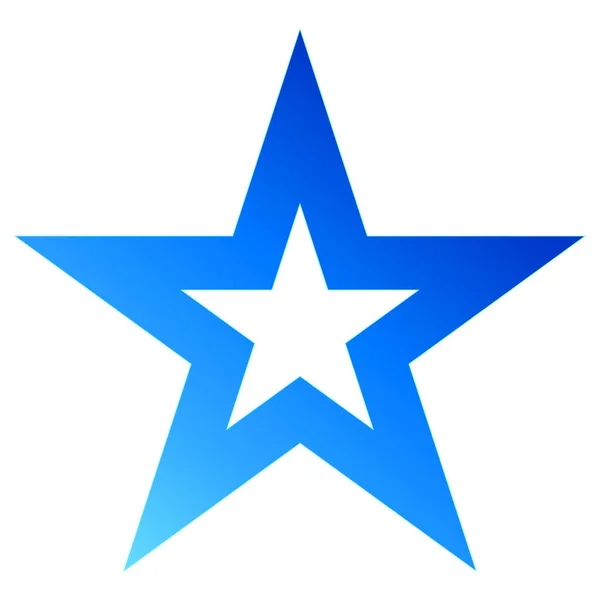 Stella di Natale blu - delineato 5 stella punto - isolato su bianco — Vettoriale Stock