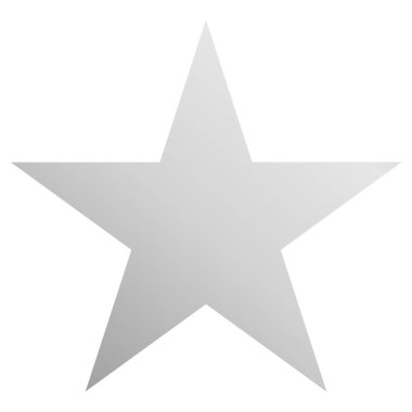 Noel yıldızı beyaz beyaz izole - basit 5 köşeli yıldız-