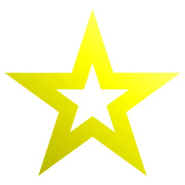 Noel yıldız sarı - Seviyelendirilmiş 5 köşeli yıldız - Whit üzerinde izole