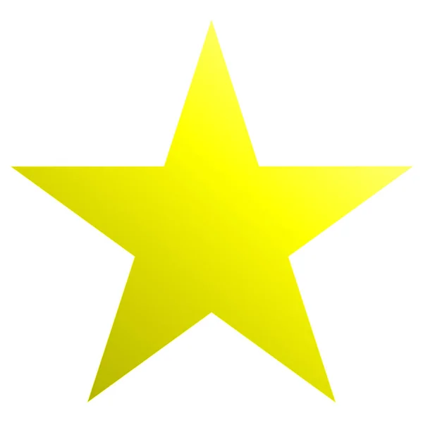 Christmas star yellow - simple 5 point star - isolated on white — Stock Vector