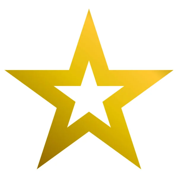Estrela de Natal dourada - delineado estrela de 5 pontos - isolado no whit — Vetor de Stock