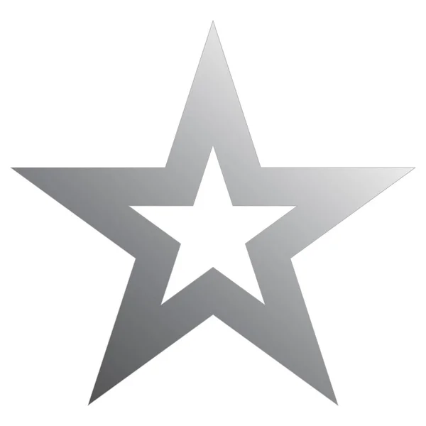 Estrela de Natal metal - delineado estrela de 5 pontos - isolado em branco —  Vetores de Stock