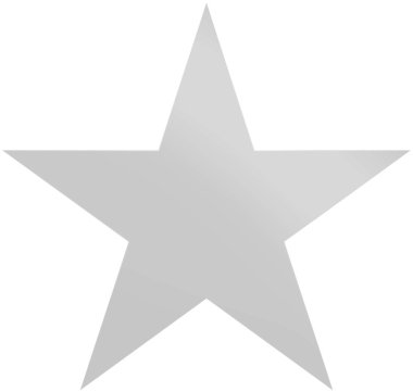 Noel yıldızı beyaz beyaz izole - basit 5 köşeli yıldız-