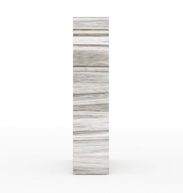 3d ahşap izole üzerinde beyaz harf ı