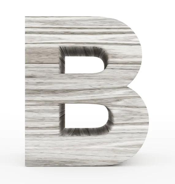 Літера B 3d дерев'яна ізольована на білому — стокове фото