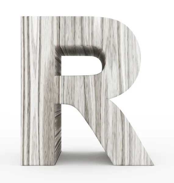Письмо R 3d деревянные изолированные на белом — стоковое фото