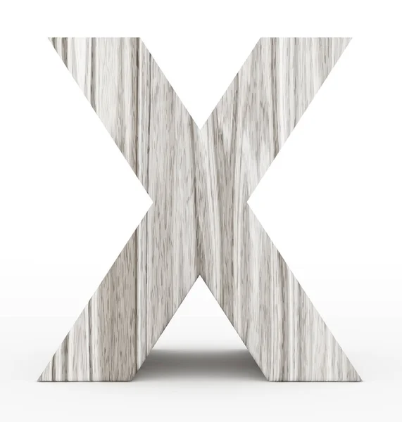 Letter X 3d wooden isolated on white — Stock Photo, Image