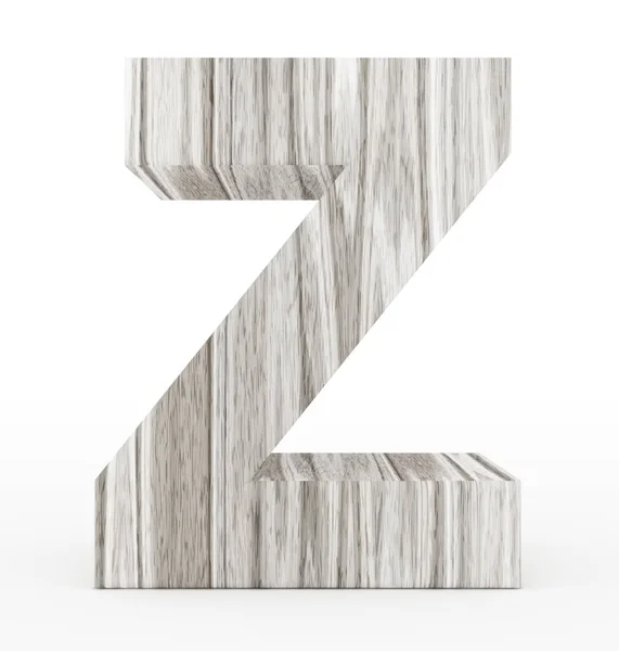 Letra Z 3d de madera aislada en blanco — Foto de Stock