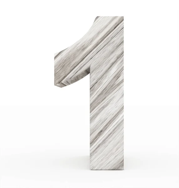 Número 1 3d de madera aislada en blanco —  Fotos de Stock