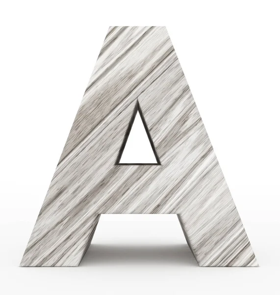 Lettera A 3d legno isolato su bianco — Foto Stock