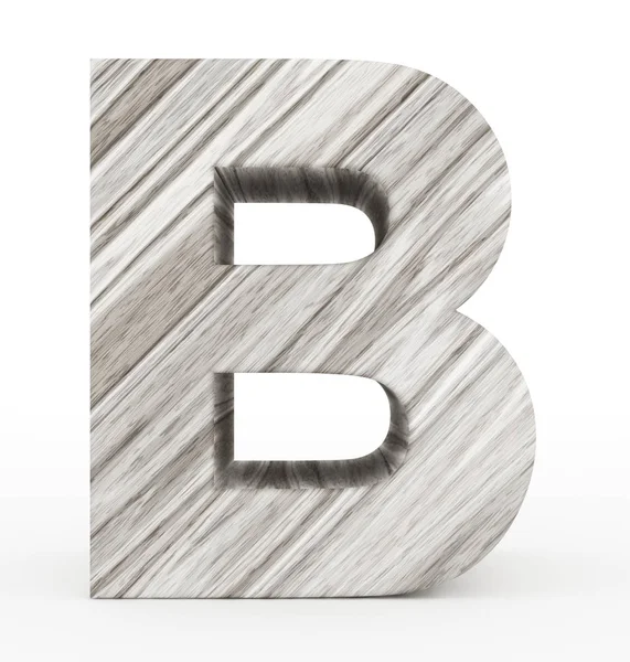 Літера B 3d дерев'яна ізольована на білому — стокове фото