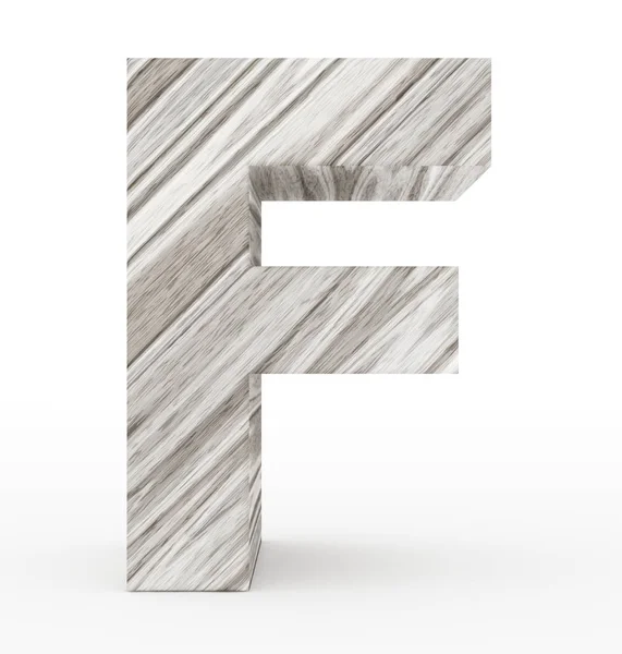 字母 F 3d 木隔离白色 — 图库照片