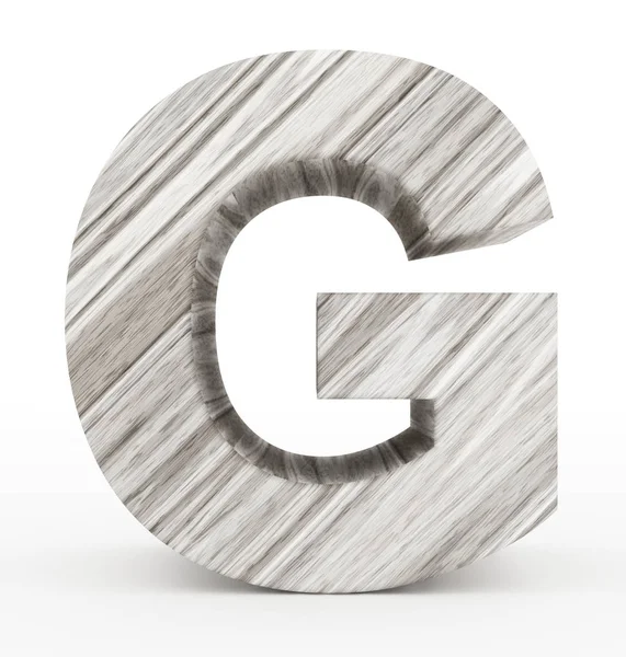 Letter G 3d wooden isolated on white — Stock Photo, Image