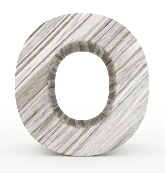 Letra O 3d de madera aislada en blanco — Foto de Stock