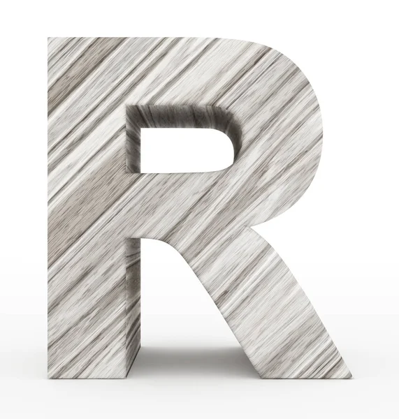 Letter R 3d wooden isolated on white — Stock Photo, Image