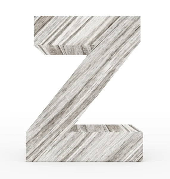 Lettera Z 3d in legno isolato su bianco — Foto Stock