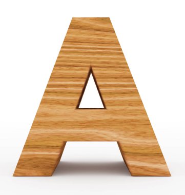 Bir beyaz izole 3d ahşap mektup