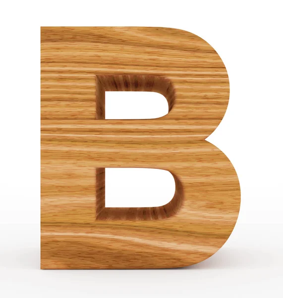 Letra B 3d de madera aislada en blanco — Foto de Stock