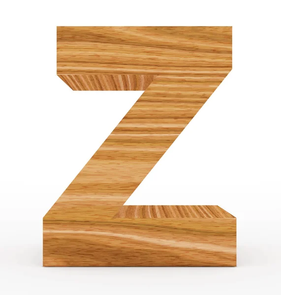 Letra Z 3d de madera aislada en blanco — Foto de Stock