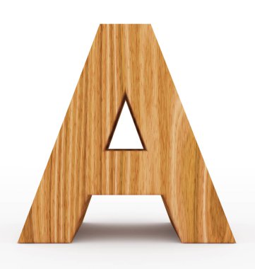 Bir beyaz izole 3d ahşap mektup