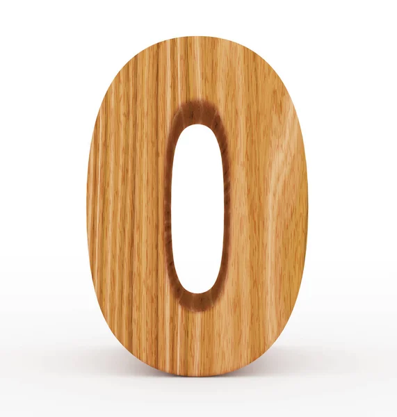 番号 0 3 d 木製白で隔離 — ストック写真