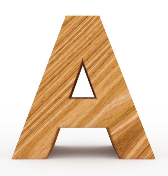 Dopis 3d dřevěné izolované na bílém — Stock fotografie