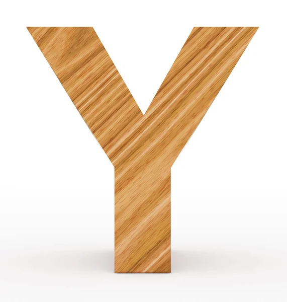 Letter Y 3d wooden isolated on white — Stock Photo, Image