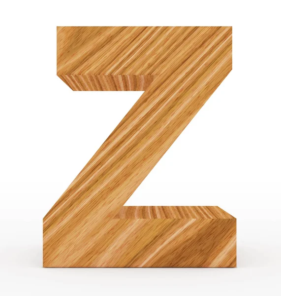 Letra Z 3d de madera aislada en blanco — Foto de Stock