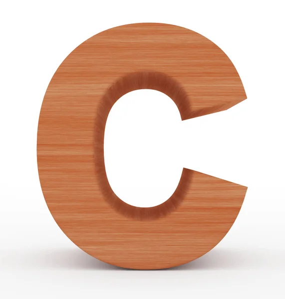 Písmeno C 3d dřevěné izolované na bílém — Stock fotografie