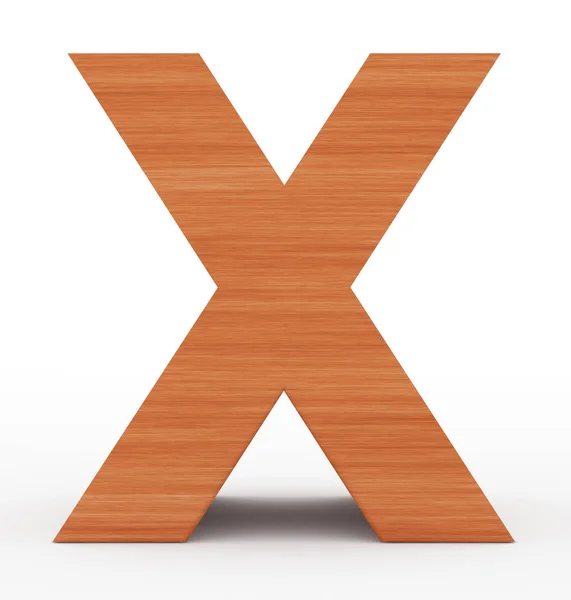 X 3d 木製白で隔離の手紙します。 — ストック写真