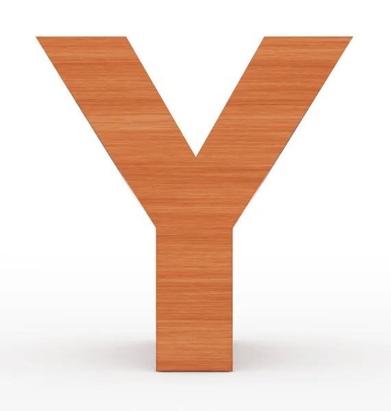 Γράμμα Y 3d ξύλινα απομονωθεί σε λευκό — Φωτογραφία Αρχείου