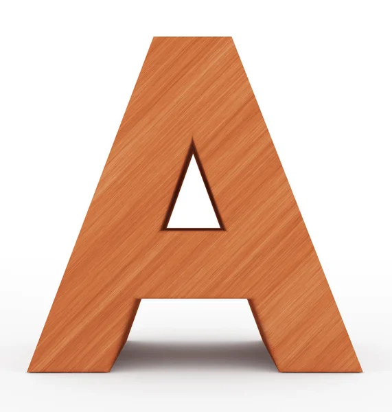 Brief van een 3d houten geïsoleerd op wit — Stockfoto