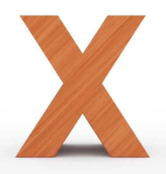 Letter X 3d wooden isolated on white — Stock Photo, Image