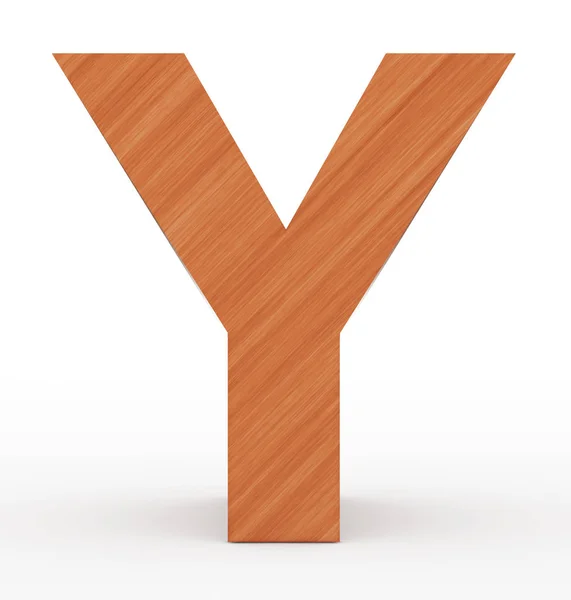 Letter Y 3d wooden isolated on white — Stock Photo, Image