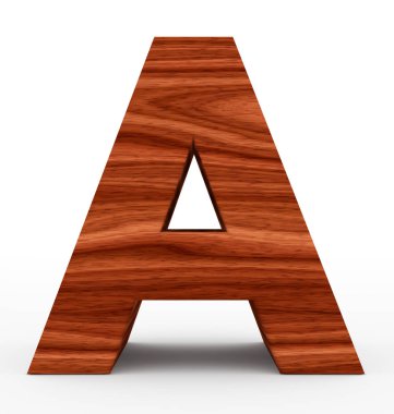 Bir beyaz izole 3d ahşap mektup