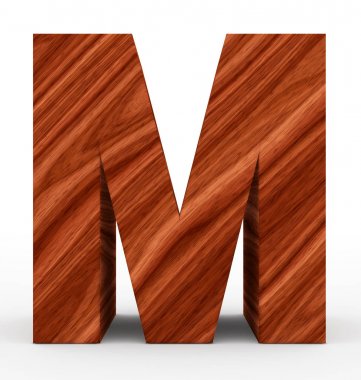 A harfi 3d ahşap beyaz izole